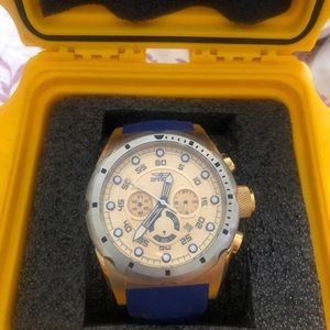 Blue and gold invicta watch